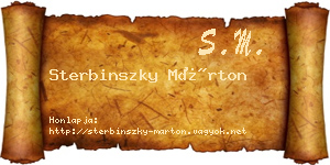 Sterbinszky Márton névjegykártya