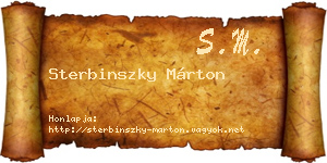 Sterbinszky Márton névjegykártya