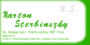 marton sterbinszky business card